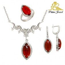 Gümüş zirkon taşlı set